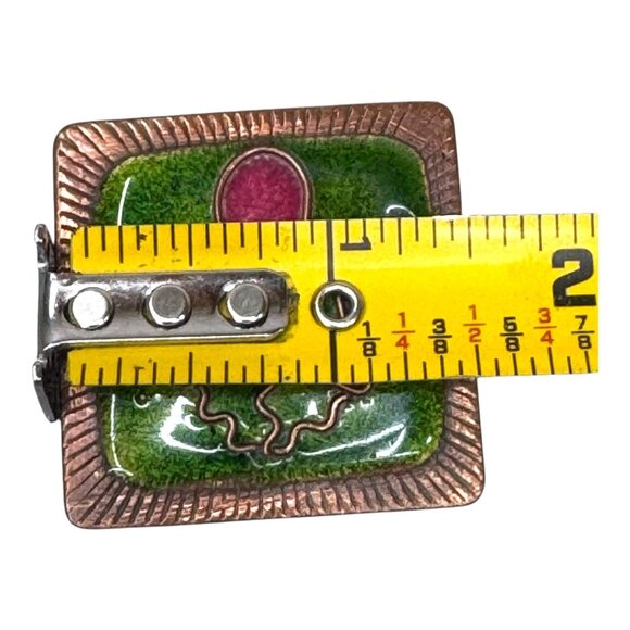 Vintage Balloon Enamel on Copper Brooch Pin Birthday Party Red Blue Yellow Gift - Picture 3 of 5